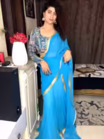 blue Pre-Stitched Saree