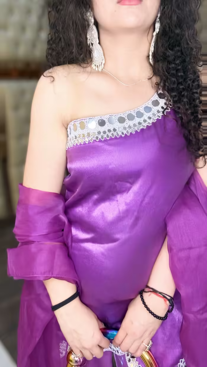Satin Mirror Embellished Outfit